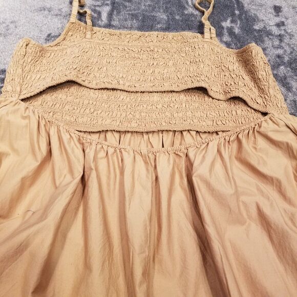 Old Navy Women's Mocha Brown Smocked Cut‎ Out Back Sun Dress Size 4X - Picture 4 of 8